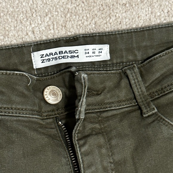 Army Green Zara Skinny Jeans - Picture 2 of 4